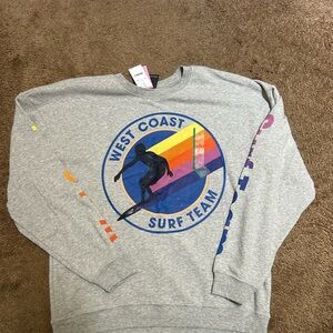 Nwt Grayson threads west coast swim team rainbow oversized sweatshirt medium